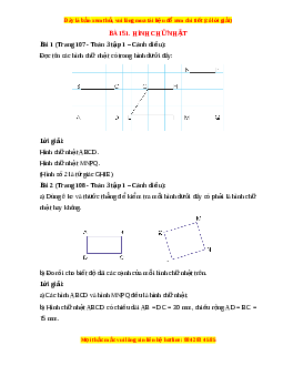 Giải Sgk Toán lớp 3 Bài 51: Hình chữ nhật (Cánh diều)