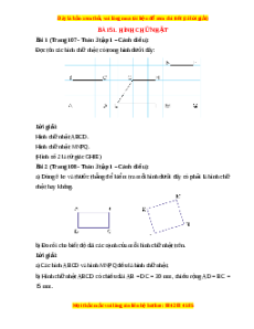 Giải Sgk Toán lớp 3 Bài 51: Hình chữ nhật (Cánh diều)