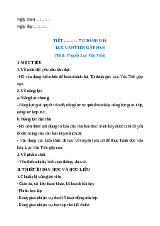 Giáo án Tự đánh giá: Lục Vân Tiên gặp nạn Ngữ Văn 9 Cánh diều