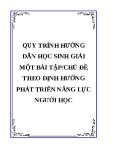 (Ôn thi Viên chức THCS) Quy trình hướng dẫn học sinh giải một bài tập