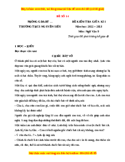 Đề thi giữa kì 1 Ngữ văn 9 - Đề 14