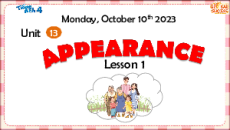 Giáo án Powerpoint Unit 13: Appearance Tiếng Anh lớp 4 Global success