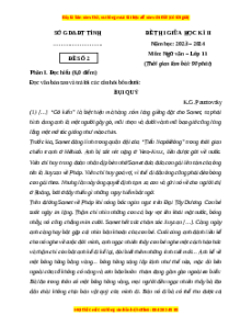 Đề thi giữa kì 2 Ngữ văn 11 Chân trời sáng tạo (Đề 2)