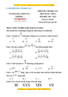 Đề thi cuối kì 2 Toán 6 Chân trời sáng tạo (Đề 9)