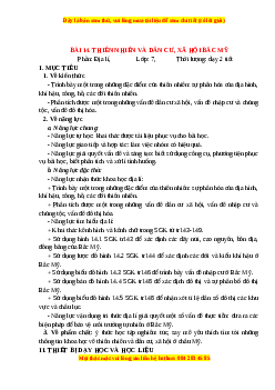 Giáo án Bài 14 Địa lí 7 Chân trời sáng tạo: Thiên nhiên và dân cư, xã hội Bắc Mỹ