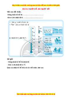 VBT Toán lớp 3 Bài 53 (Chân trời sáng tạo): Nhiệt độ. Đo nhiệt độ