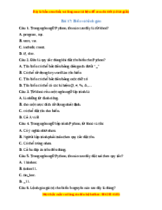 Trắc nghiệm Bài 17 Tin học 10 Kết nối tri thức: Biến và lệnh gán