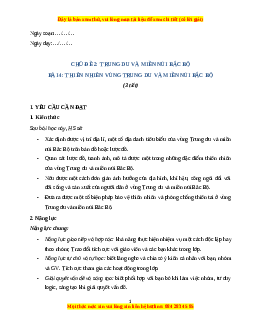 Giáo án Bài 4 Lịch sử & Địa lí lớp 4 Kết nối tri thức: Thiên nhiên vùng Trung du và miền núi Bắc bộ