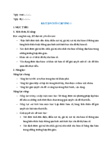 Giáo án Bài tập cuối chương 1 Toán 12 Chân trời sáng tạo