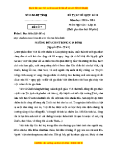 Đề thi cuối kì 2 Ngữ văn 11 Kết nối tri thức (Đề 7)