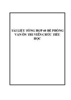 Tài liệu ôn thi Viên chức Giáo viên Tiểu học vòng 2