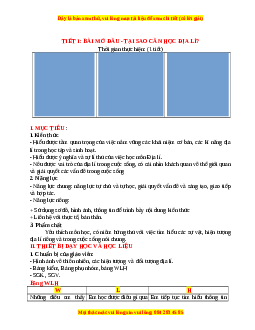 Giáo án Bài mở đầu Địa lí 6 Chân trời sáng tạo (2024): Tại sao cần học Địa lí?