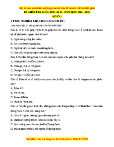 Đề thi giữa kì 2 Lịch sử 10 Cánh diều - Đề 1