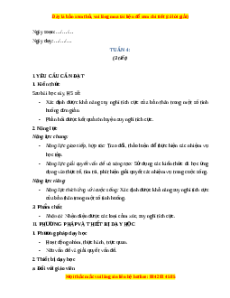 Giáo án Tuần 4 HĐTN lớp 4 Kết nối tri thức