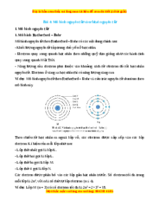 Lý thuyết Mô hình nguyên tử và orbital nguyên tử Hóa 10 Cánh diều