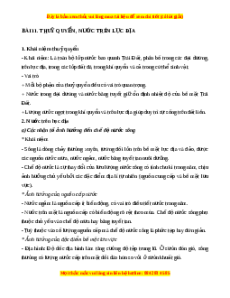 Lý thuyết Bài 11 Địa lý 10 Chân trời sáng tạo: Thủy quyển, nước trên lục địa