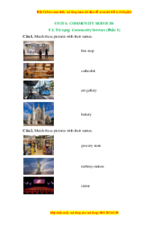Trắc nghiệm Unit 6: Community services Tiếng Anh 6 ilearn smart words