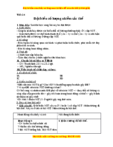 Giáo án Đột biến số lượng nhiễm sắc thể Sinh học 9