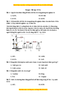 Trắc nghiệm Bài tập về Clo Hóa học 9