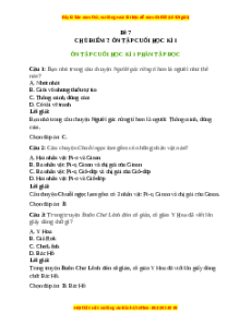 Trắc nghiệm Chủ điểm 7 Tiếng việt lớp 5: Ôn tập cuối học kỳ I