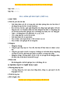 Giáo án Đồng hồ báo thức Tiếng Việt 2 Chân trời sáng tạo