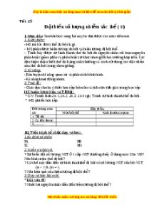 Giáo án Đột biến số lượng nhiễm sắc thể (tiếp theo) Sinh học 9