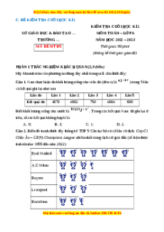 Đề thi cuối kì 2 Toán 6 Cánh diều (Đề 5)