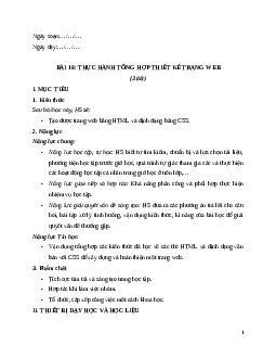 Giáo án Bài 18: Thực hành tổng hợp thiết kế trang web Tin học 12 Kết nối tri thức