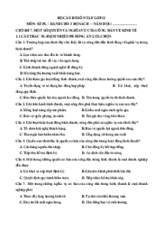 Câu hỏi ôn tập + Đề kiểm tra KTPL 12 Chủ đề 7 (chung cho ba sách)