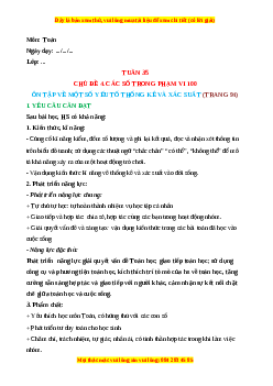 Giáo án Ôn tập về một số yếu tố thống kê và xác suất Toán lớp 2 Cánh diều