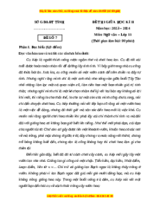 Đề thi giữa kì 2 Ngữ văn 11 Cánh diều (Đề 7)