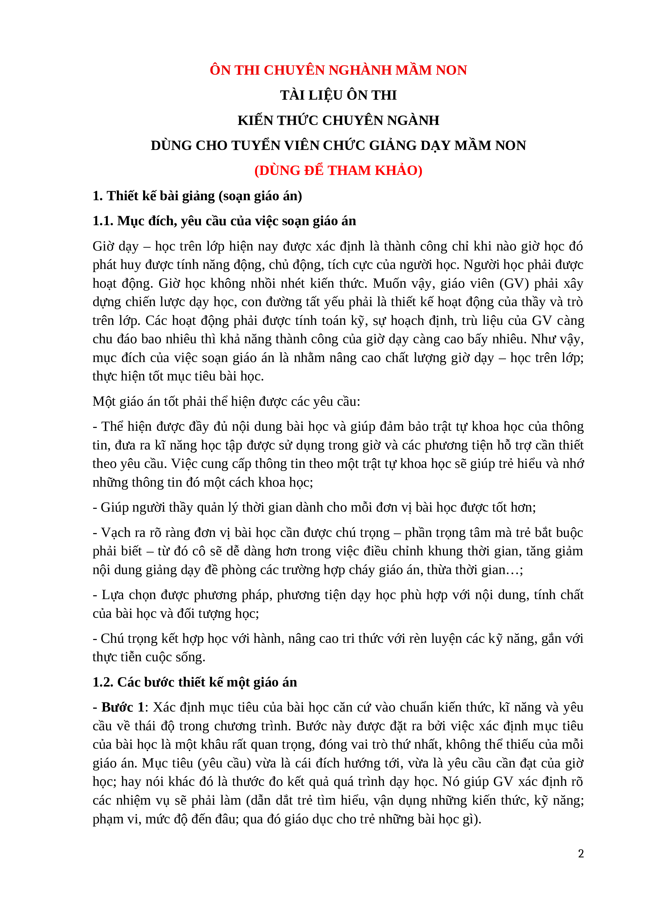(Ôn thi Viên chức Mầm non) Kiến thức chuyên môn theo Chương trình Giáo dục Mầm non mới nhất