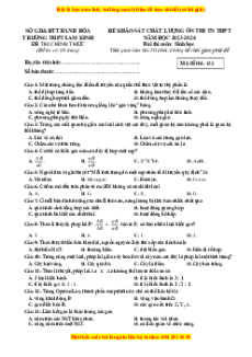 Đề thi thử tốt nghiệp Sinh học trường THPT Lam Kinh năm 2024