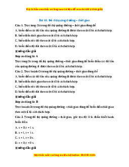 Trắc nghiệm Đồ thị quãng đường - thời gian KHTN 7 Kết nối tri thức