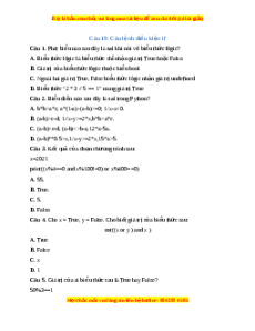 Trắc nghiệm Bài 19 Tin học 10 Kết nối tri thức: Câu lệnh điều kiện If