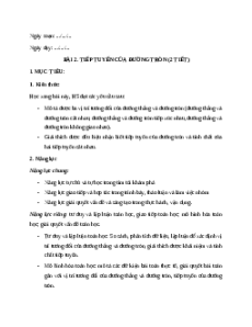 Giáo án Tiếp tuyến của đường tròn Toán 9 Chân trời sáng tạo
