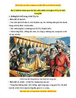 Lý thuyết Lịch sử 7 Chân trời sáng tạo Bài 3: Sự hình thành quan hệ sản xuất tư bản chủ nghĩa ở Tây Âu trung đại