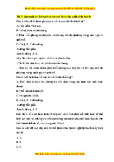 Trắc nghiệm Bài 7: Sản xuất kinh doanh và các mô hình sản xuất kinh doanh KTPL 10 Cánh diều