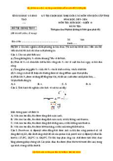 Đề thi HSG Hóa 11 năm 2023-2024 (Đề 6) có lời giải