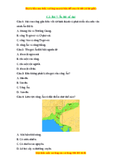 Trắc nghiệm Bài 7 Lịch sử 6 Cánh diều: Ấn Độ cổ đại