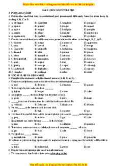 Bài tập Unit 8: New ways to learn Tiếng Anh 10 cơ bản - nâng cao