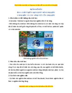 Lý thuyết Sinh học 10 Kết nối tri thức Bài 1: Giới thiệu khái quát môn sinh học