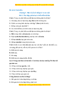 Trắc nghiệm Thu thập, phân loại và biểu diễn dữ liệu Toán 7 Cánh diều