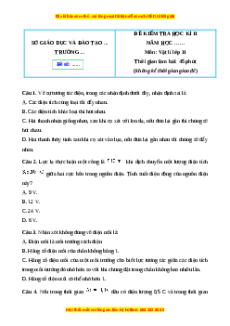 Đề thi cuối kì 2 Vật lí 11 Cánh diều (Đề 1)