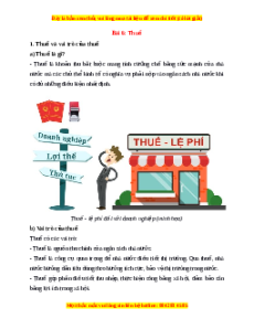 Lý thuyết KTPL 10 Kết nối tri thức Bài 6: Thuế