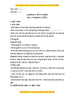 Giáo án Tập hợp Toán 6 Cánh diều