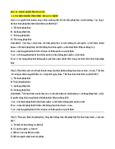 Trắc nghiệm Bài 13 Kinh tế pháp luật 10 Đúng-Sai, Trả lời ngắn: Thực hiện pháp luật