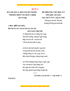 Đề thi cuối kì 1 Ngữ Văn 10 Chân trời sáng tạo (Đề 12)