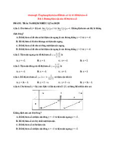 Trắc nghiệm Đường tiệm cận của đồ thị hàm số Toán 12 Đúng-Sai, Trả lời ngắn Kết nối tri thức form 2025