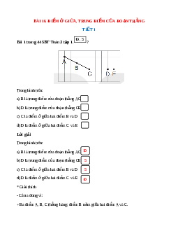 VBT Toán lớp 3 Bài 16 (Kết nối tri thức): Điểm ở giữa. Trung điểm của đoạn thẳng